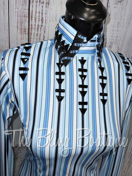 Blue & White Stripe Day Shirt Set (Multiple Sizes Available- S, M, L, XL)