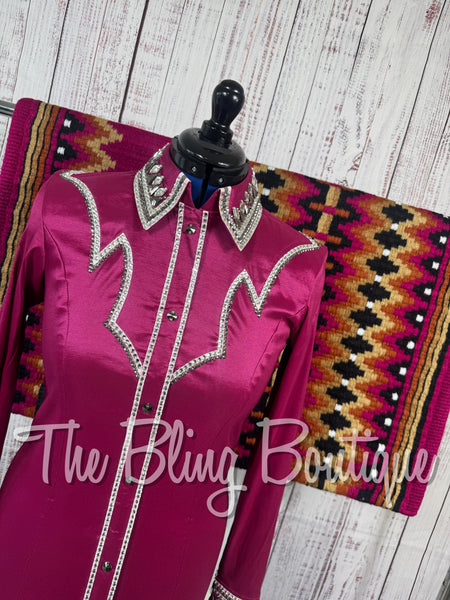 Raspberry, Black & White Day Shirt Set (Medium)