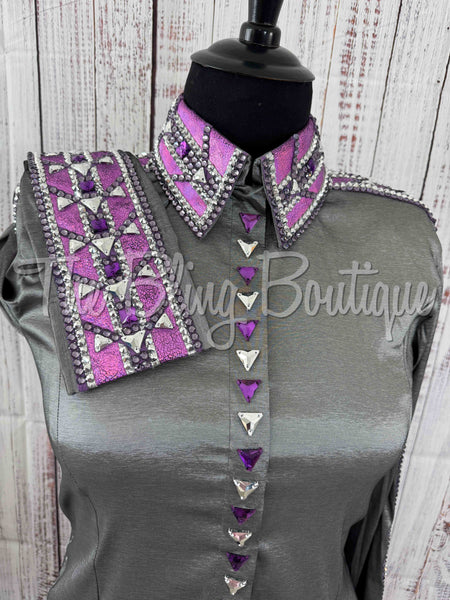 Grey, Silver & Berry Day Shirt Set (2XL)