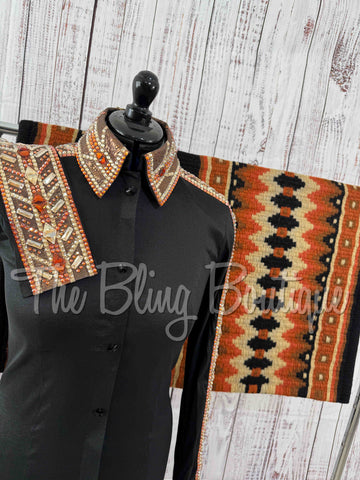 RE-ORDER Black, Rust, Chocolate & Tan Day Shirt Set (Choose Your Size)
