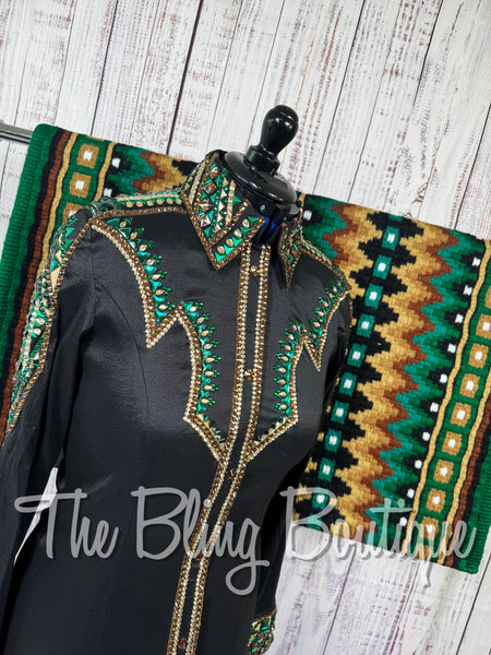 Black, Green, Tan & Chocolate Day Shirt Set (Large)