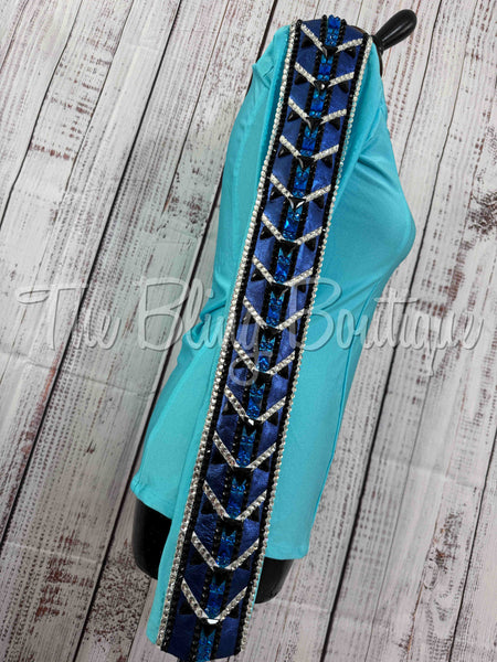 Turquoise & Royal Blue Day Shirt Set (S)