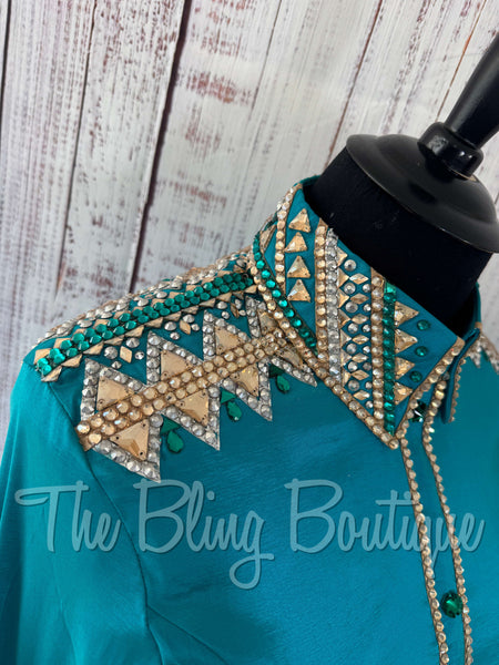 Teal & Tan Day Shirt Set (2XL)