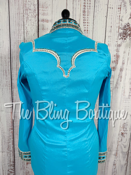 Turquoise, Black, Grey & White Day Shirt Set (Medium)