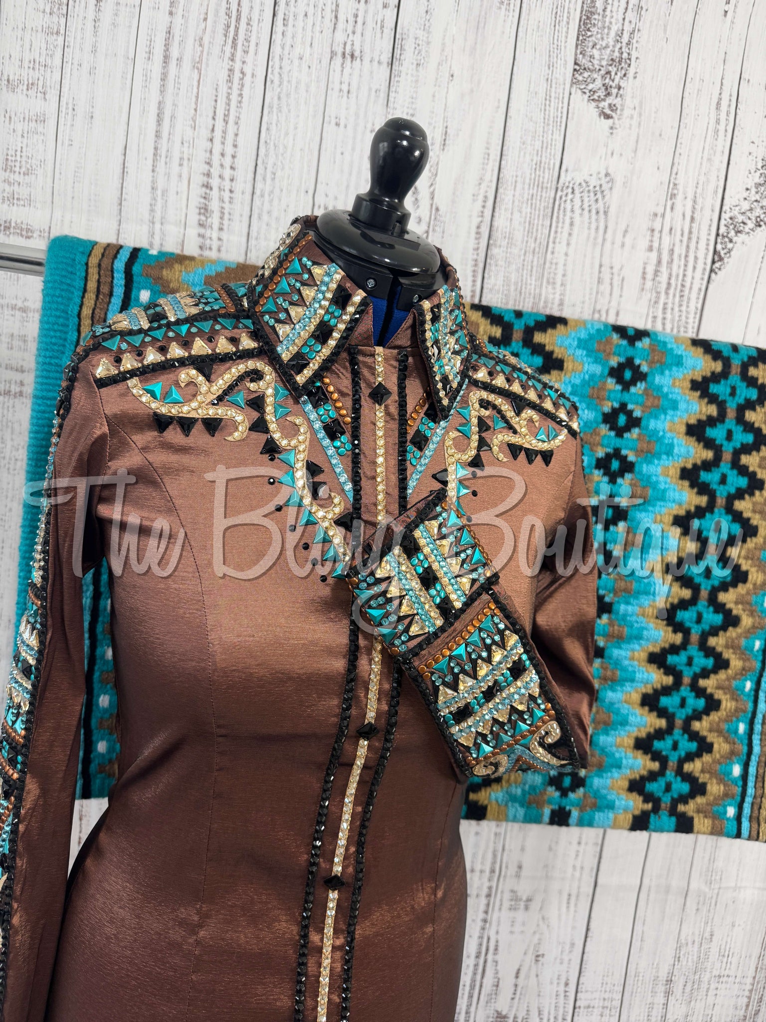 Mocha, Teal & Aqua Day Shirt Set (M)