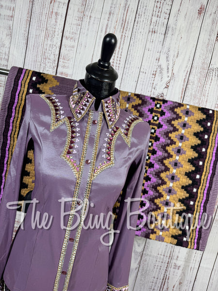 Orchid, Plum & Tan Day Shirt Set (Small)