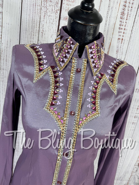 Orchid, Plum & Tan Day Shirt Set (Small)