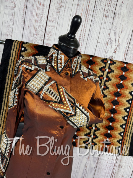 Rust, Black, Tan & White Day Shirt Set (XS/S)