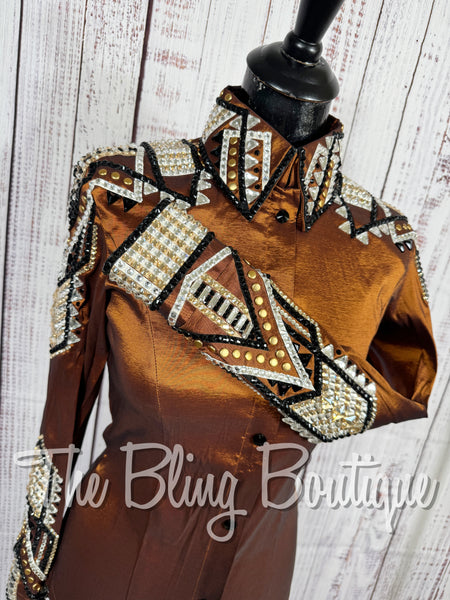 Rust, Black, Tan & White Day Shirt Set (XS/S)