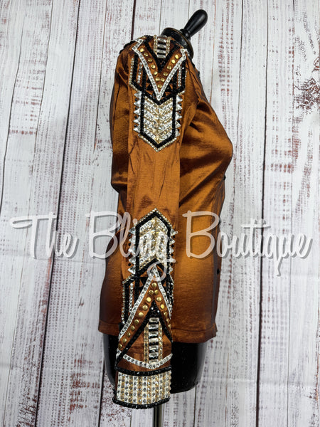 Rust, Black, Tan & White Day Shirt Set (XS/S)