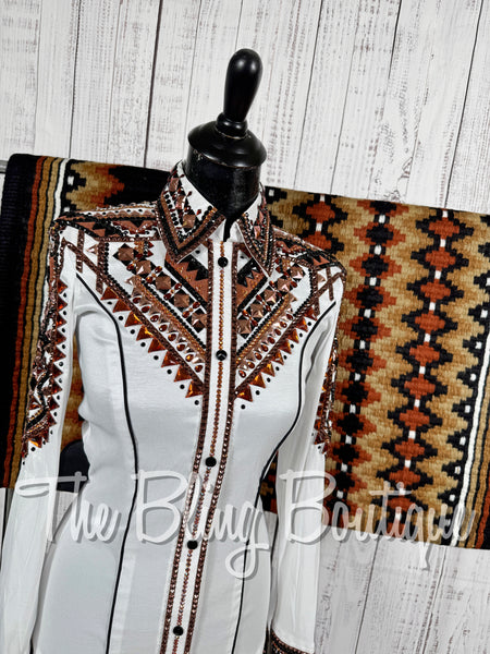 White, Copper & Black Day Shirt Set (Small)