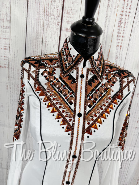 White, Copper & Black Day Shirt Set (Small)