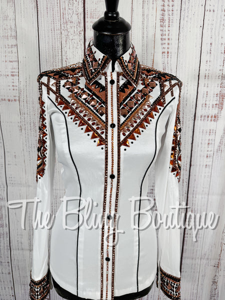White, Copper & Black Day Shirt Set (Small)