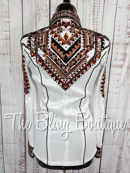 White, Copper & Black Day Shirt Set (Small)
