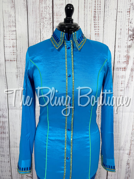 Malibu Blue & Green Simple Day Shirt Set (Small)