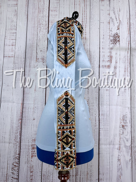 Ice Blue, Black, Copper & Tan Day Shirt Set (Medium)