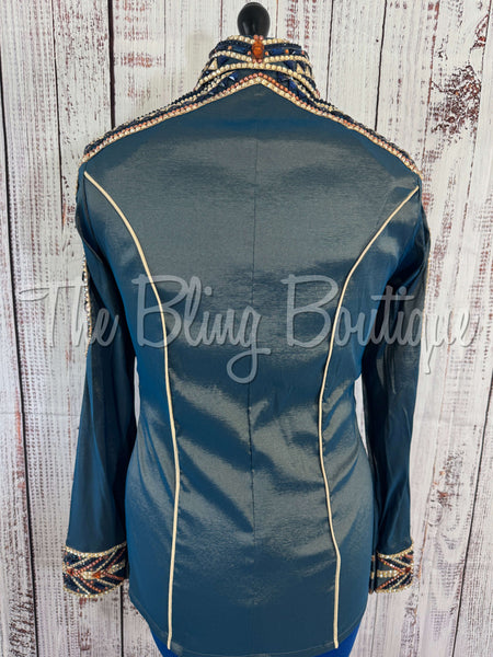 RE-ORDER Smokey Teal, Blue, Rust & Tan Day Shirt Set (Choose Your Size)