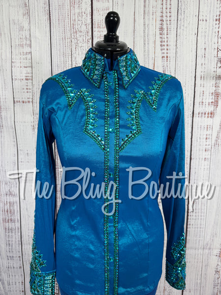 Dark Turquoise, Jade & Green Day Shirt Set (Large)