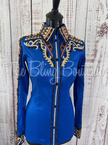 RE-ORDER Royal Blue, Rust, Tan & Black Day Shirt Set (Choose Your Size)