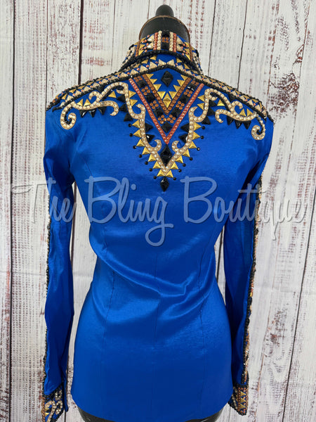 RE-ORDER Royal Blue, Rust, Tan & Black Day Shirt Set (Choose Your Size)
