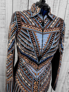 RE-ORDER Periwinkle & Rose Gold Showmanship Jacket (Choose Your Size) The Bling Boutique RE-ORDER Periwinkle & Rose Gold Showmanship Jacket (Choose Your Size) The Bling Boutique