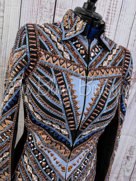 RE-ORDER Periwinkle & Rose Gold Showmanship Jacket (Choose Your Size)
