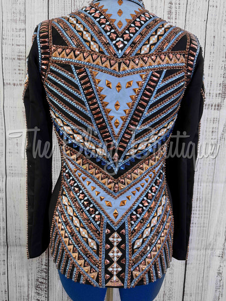 RE-ORDER Periwinkle & Rose Gold Showmanship Jacket (Choose Your Size)