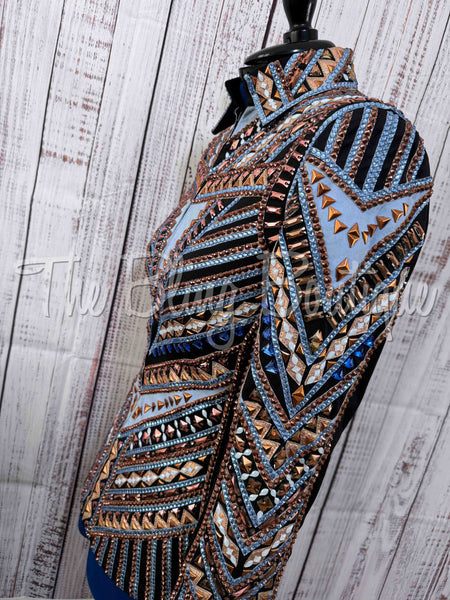 RE-ORDER Periwinkle & Rose Gold Showmanship Jacket (Choose Your Size)