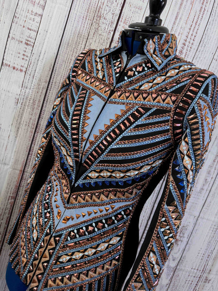 RE-ORDER Periwinkle & Rose Gold Showmanship Jacket (Choose Your Size)