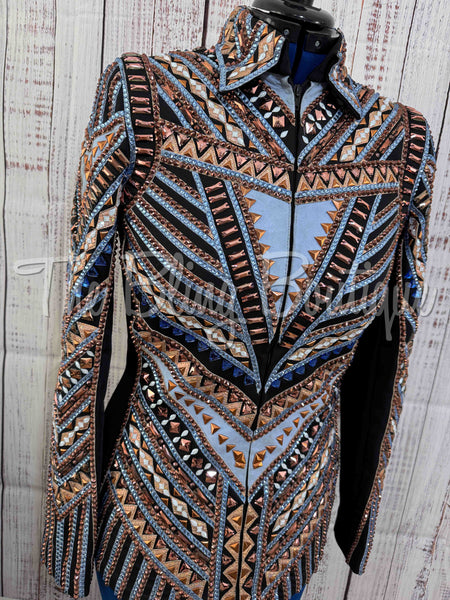 RE-ORDER Periwinkle & Rose Gold Showmanship Jacket (Choose Your Size)