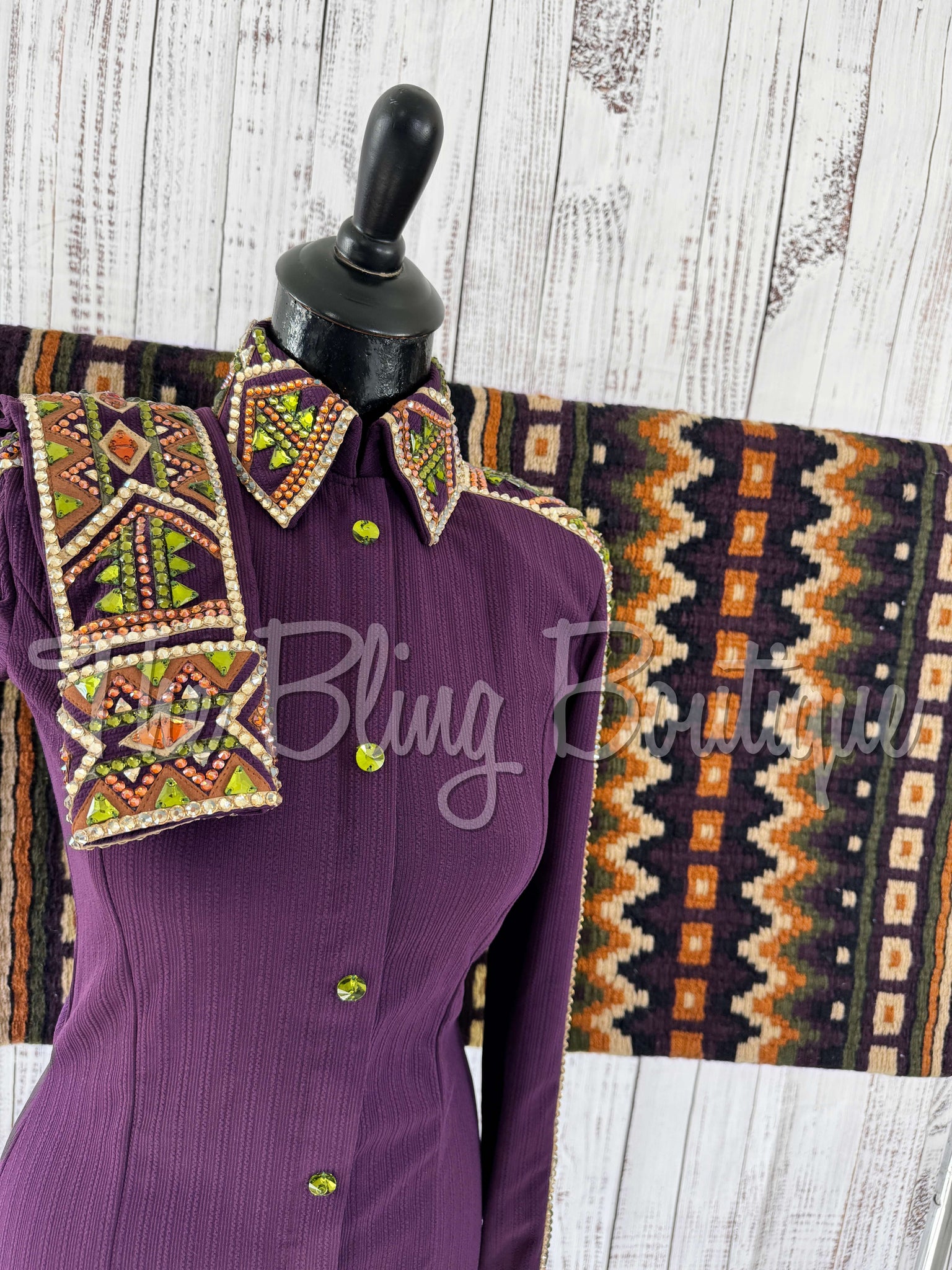 Plum, Olive Green & Rust Day Shirt Set (S)