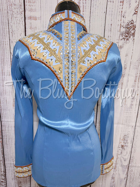 RE-ORDER Periwinkle, Rust & Tan Day Shirt Set  (Choose Your Size)