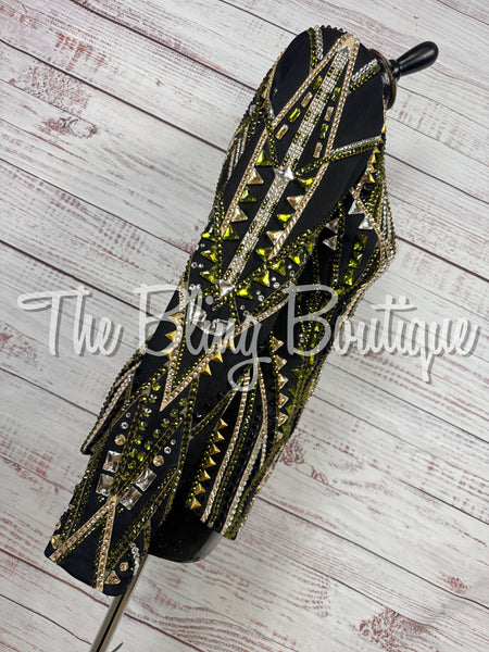 Black, Olive Green, Tan & White Showmanship Jacket (Small)