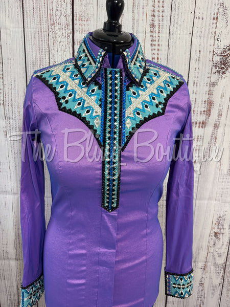 Lavender, Purple & Turquoise Day Shirt Set (M)
