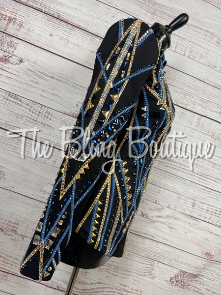 Black, Cornflower Blue & Tan Showmanship Jacket (Small)
