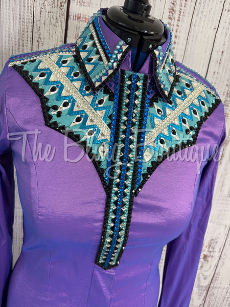 Lavender, Purple & Turquoise Day Shirt Set (M)