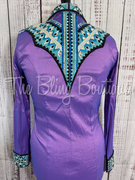Lavender, Purple & Turquoise Day Shirt Set (M)
