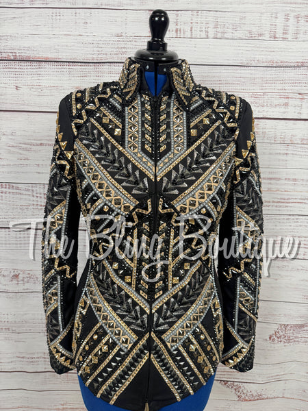 Black, Gunmetal Grey & Tan Showmanship Jacket (Medium)