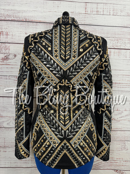 Black, Gunmetal Grey & Tan Showmanship Jacket (Medium)