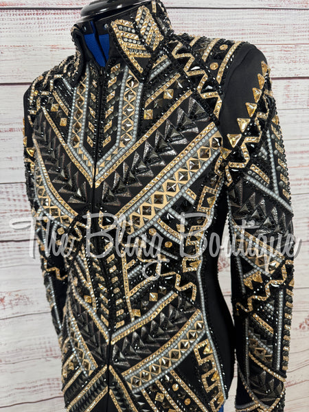 Black, Gunmetal Grey & Tan Showmanship Jacket (Medium)