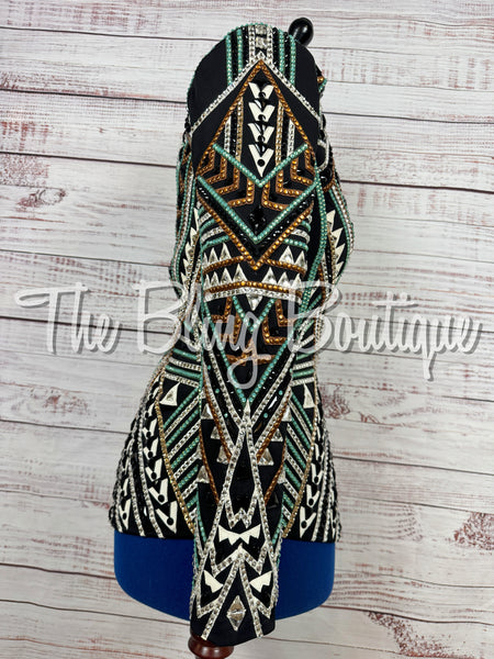 Black, White, Mint & Bronze Showmanship Jacket (Medium)