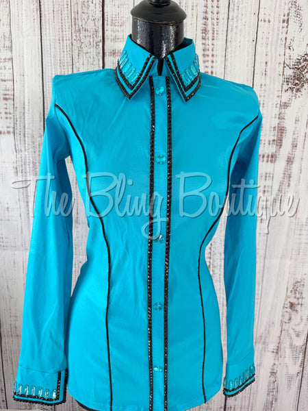 Holiday Exclusive Day Shirt- Turquoise & Black (Large)