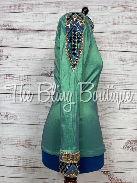 Soft Green, Cornflower Blue & Tan Day Shirt Set (Large)