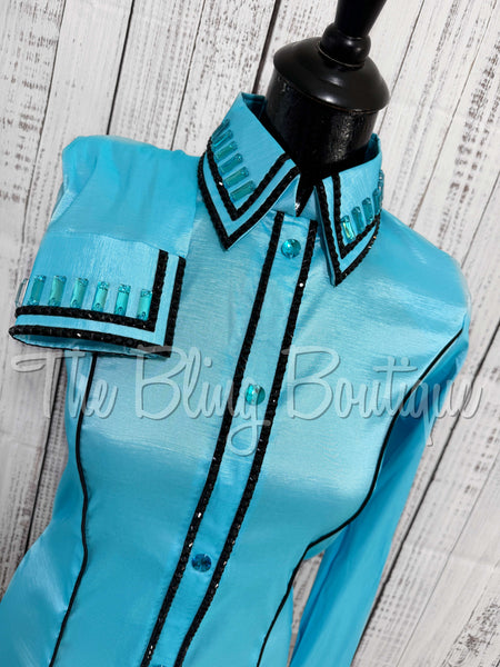 Holiday Exclusive Day Shirt- Aqua & Black - (Medium)