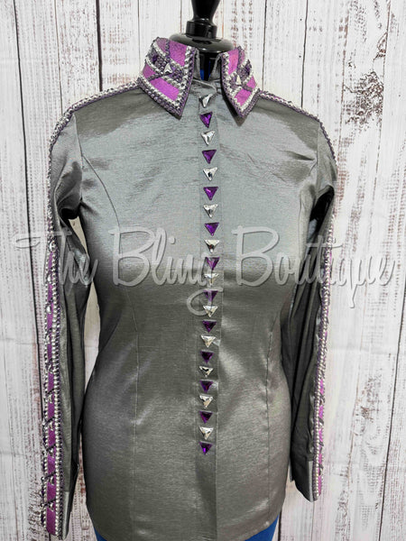 Grey, Berry, Purple & Silver Day Shirt Set (L)