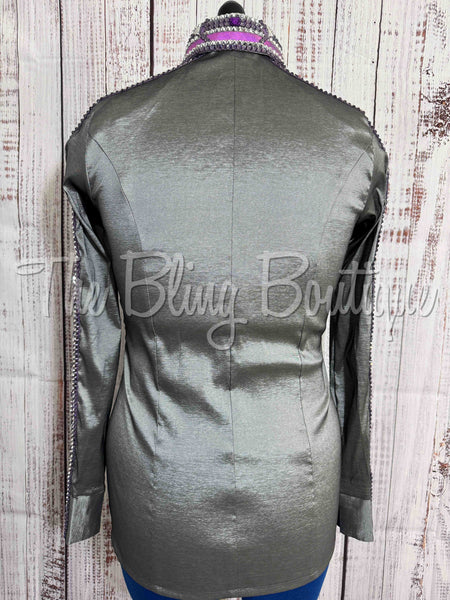 Grey, Berry, Purple & Silver Day Shirt Set (L)