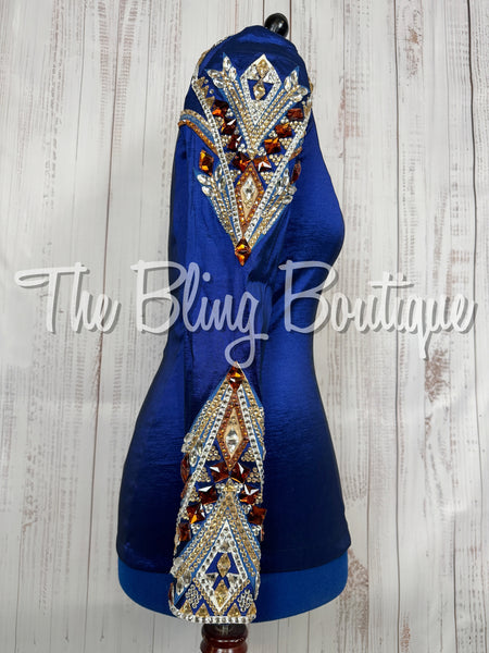 RE-ORDER Dark Blue, White, Copper & Tan Day Shirt Set (Choose Your Size)