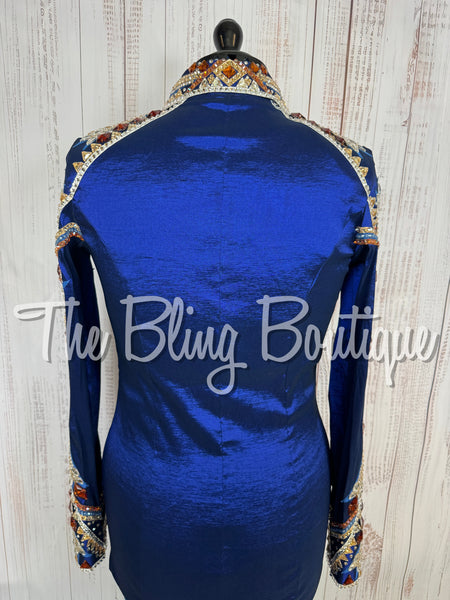 RE-ORDER Dark Blue, White, Copper & Tan Day Shirt Set (Choose Your Size)