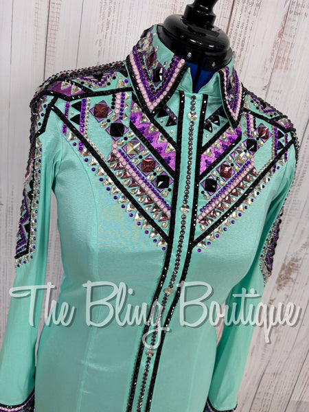 Mint, Purple & Lilac Day Shirt Set (Medium)
