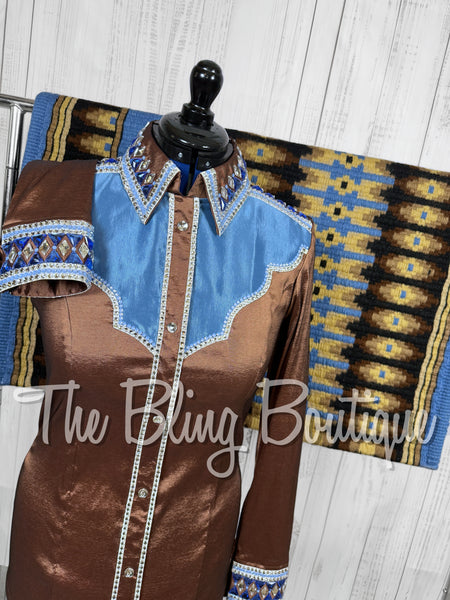 Chocolate & Cornflower Blue Day Shirt Set (Large)